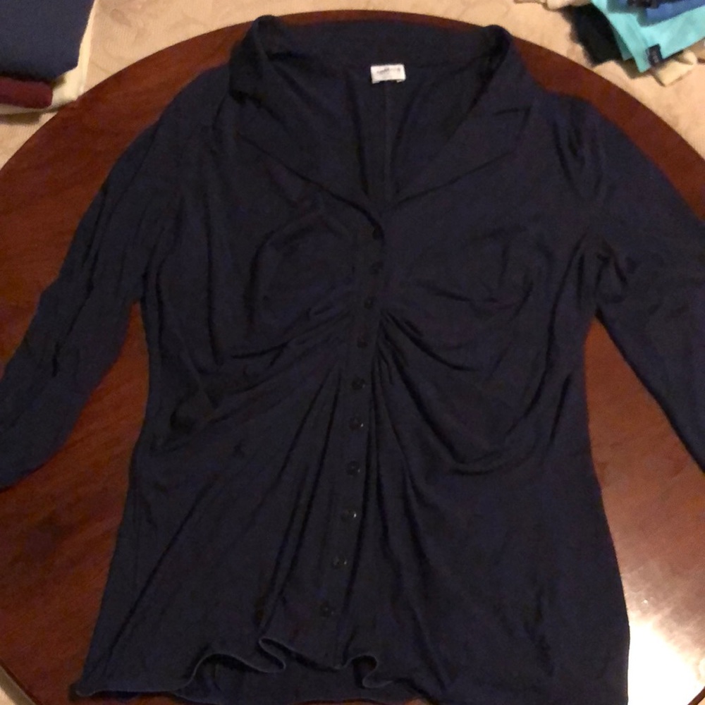 Armani Collezioni Ruched Purple shirt